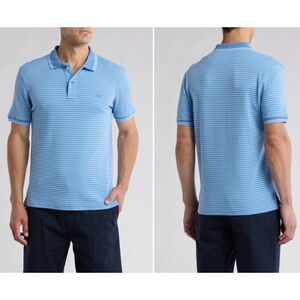 Rodd & Gunn Men's Pine Hill Sports Fit Blue Stripe Polo Sz Large 100% Cotton